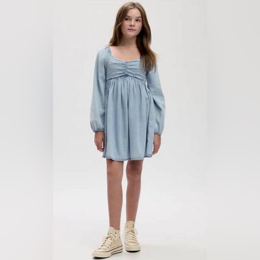 Gap Kids Ruched Denim Dress
